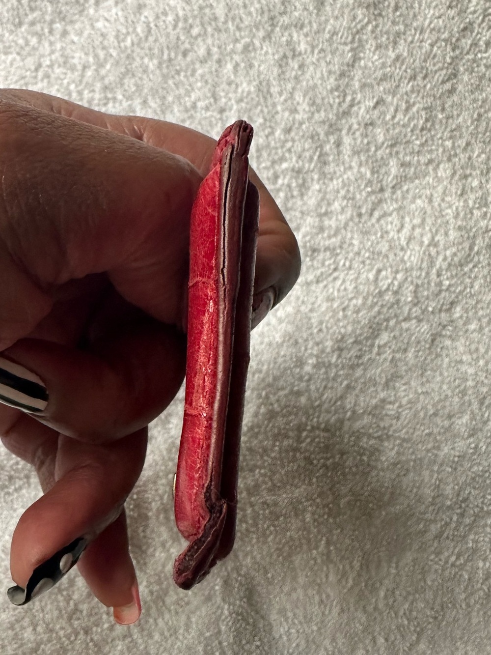 SOLD! Miu Miu Red Embossed Croc Leather Card Holder Wallet Authentic - Picture 11 of 11